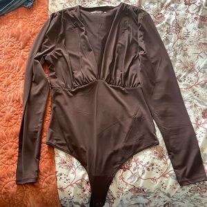 A&F brown bodysuit long sleeve